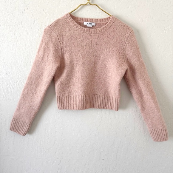 Re/done 60s Shrunken Sweater in Champagne alpaca blend size M - Picture 1 of 11
